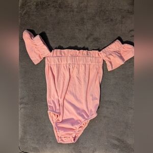 Pink Ruffled Sleeve Bodysuit